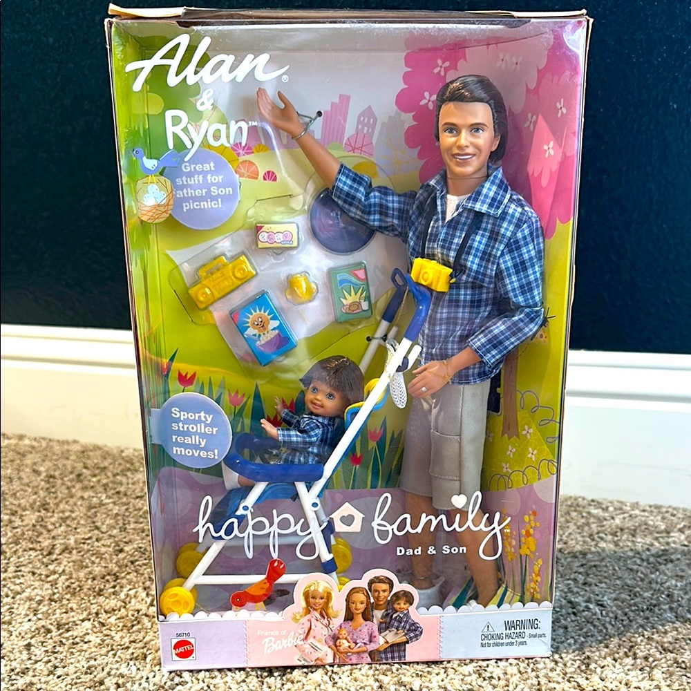 RARE 2002 Barbie Happy Family Dad & Son Set - Alan & Ryan